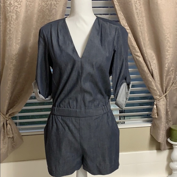 BCBGMaxAzria Pants - BCBGMaxazria Denim Chambray Romper Shorts. XS